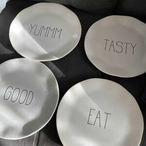 White Ceramic Dining Plates Set